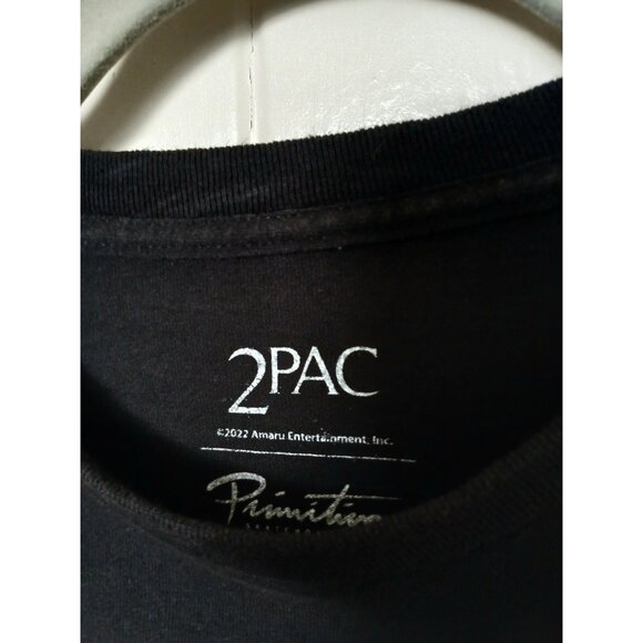 2PAC × Primitive Tupac Graphic T-Shirt Mens Medium Black Cotton Short Sleeve - Picture 6 of 13